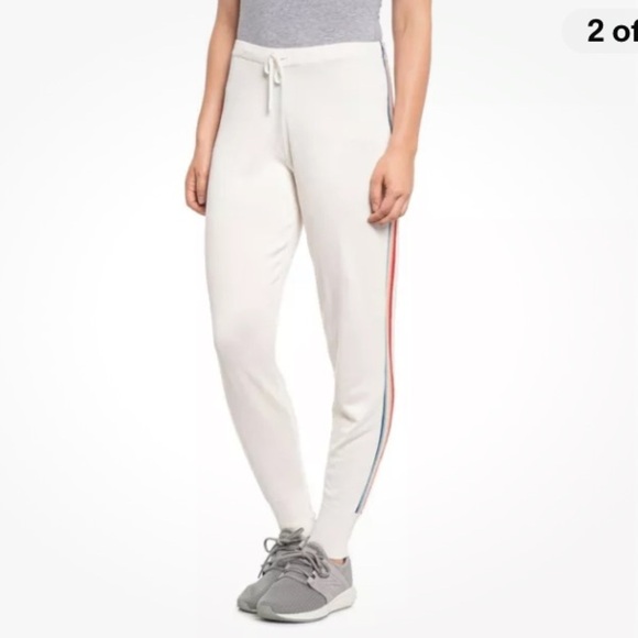 SPIRITUAL GANGSTER X MADELEINE THOMPSON RAINBOW STRIPED TERRY JOGGERS - Picture 10 of 12